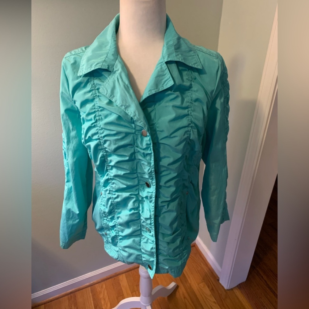 Erin London Turquoise Button-Down Jacket, M